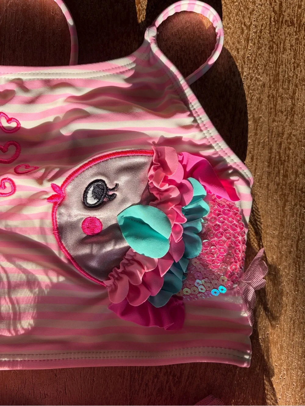 Flapdoodles Pink Striped Tutu Two-Piece Swimsuit